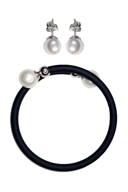 bracelet et boucles oreilles perles de majorque orquidea