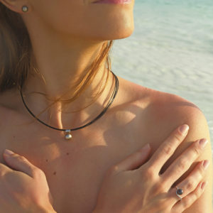 bague perle de tahiti ronde argent rhodie et oxyde de zirconium lvl