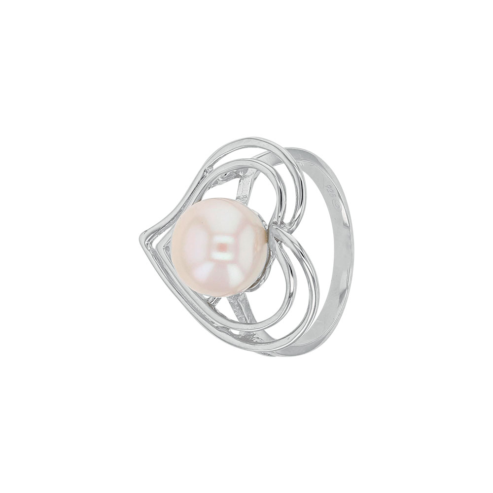 bague perle eau douce coeurs argent rhodie lvl