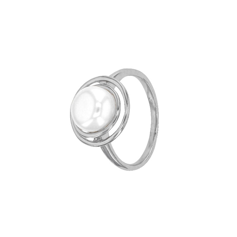 bague perle eau douce encerclee argent rhodie lvl