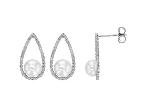 boucles oreilles eau douce argent rhodie goutte lvl