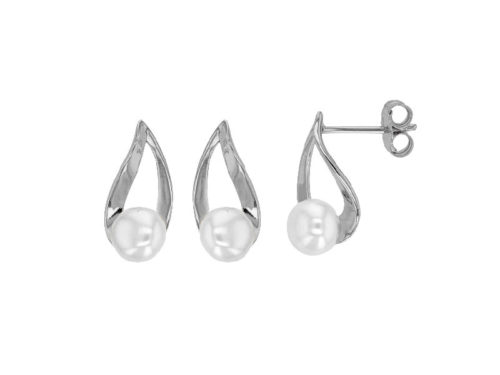 boucles oreilles eau douce argent rhodie volute lvl