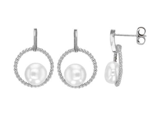 boucles oreilles eau douce cercle argent rhodie lvl