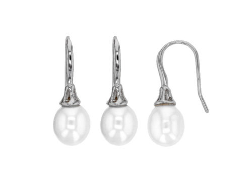 boucles oreilles perle eau douce argent rhodie lvl