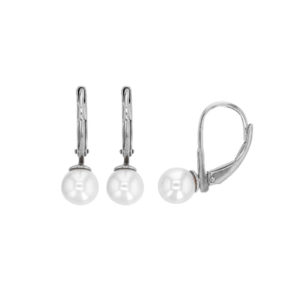 boucles oreilles perle eau douce dormeuses argent rhodie lvl