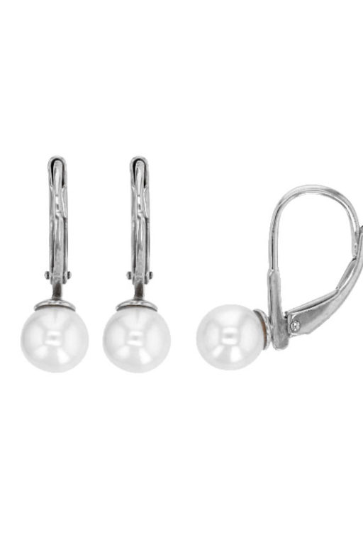 boucles oreilles perle eau douce dormeuses argent rhodie lvl