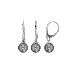 boucles oreilles perles de tahiti rondes argent rhodie lvl