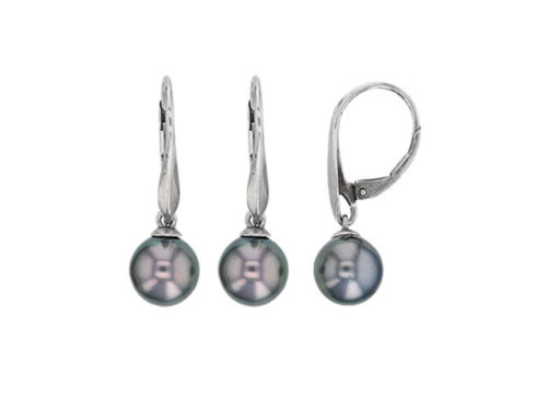 boucles oreilles perles de tahiti rondes argent rhodie lvl