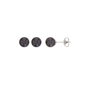 boucles oreilles perles de tahiti rondes puces argent rhodie lvl