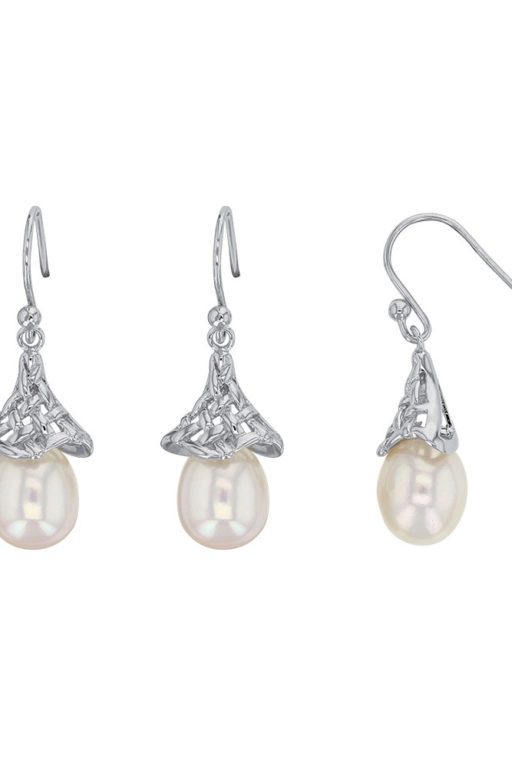 boucles oreilles perles eau douce cône ajoure lvl