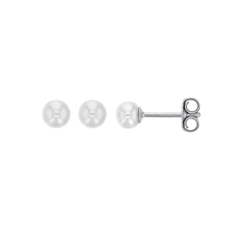 boucles oreilles puces perles eau douce argent rhodie lvl