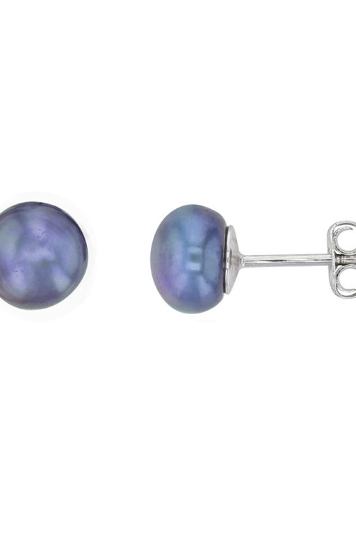 boucles oreilles puces perles eau douce bleues irisees lvl