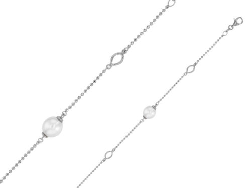 bracelet perle eau douce boules argent rhodie lvl