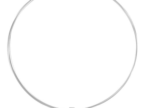 collier acier blanc avec perle de tahiti ronde fermoir baionnette lvl BL