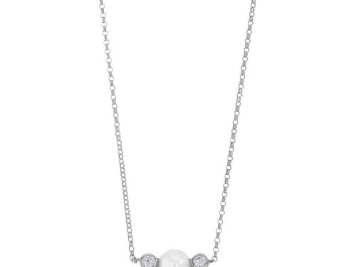 collier perle eau douce et oxydes de zirconium argent rhodie lvl