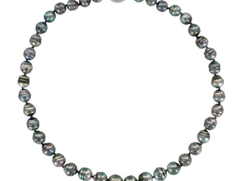 collier perles de tahiti cerclee argent rhodie lvl
