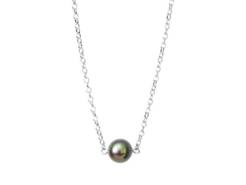 collier perles de tahiti ronde argent rhodie lvl