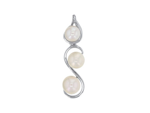 pendentif perle eau douce argent rhodie arabesque lvl