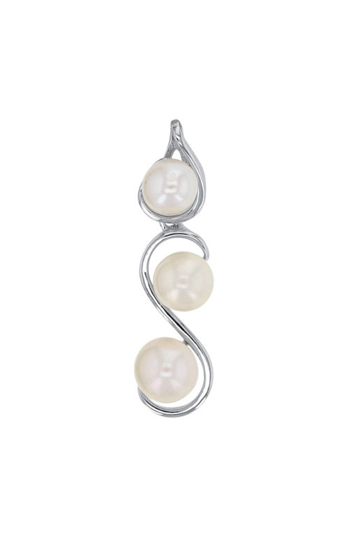 pendentif perle eau douce argent rhodie arabesque lvl