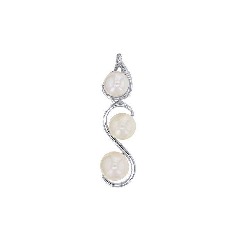 pendentif perle eau douce argent rhodie arabesque lvl