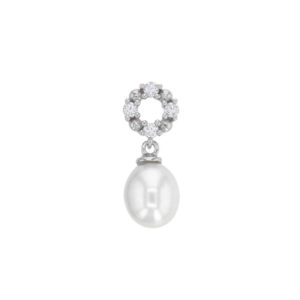 pendentif perle eau douce cercle empierre argent rhodie lvl