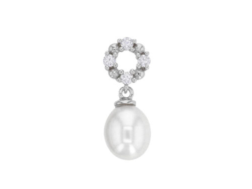 pendentif perle eau douce cercle empierre argent rhodie lvl